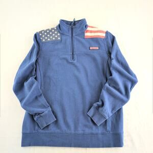 Vinyard Vines Red White and Blue Shep Quarter Zip Men's Small 100% Cotton